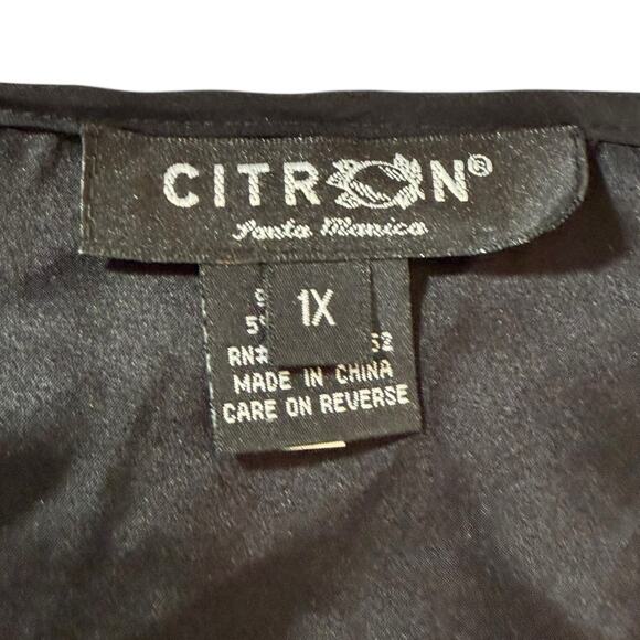Citron Santa Monica Collection Silk Sleeveless Tank Top Black Minimalist Size 1X - Picture 3 of 9